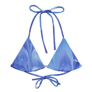 All-over print recycled string bikini top